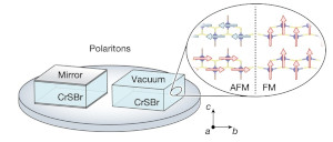 Magneto-Optics in a Van Der Waals Magnet Tuned by Self-Hybridized Polaritons